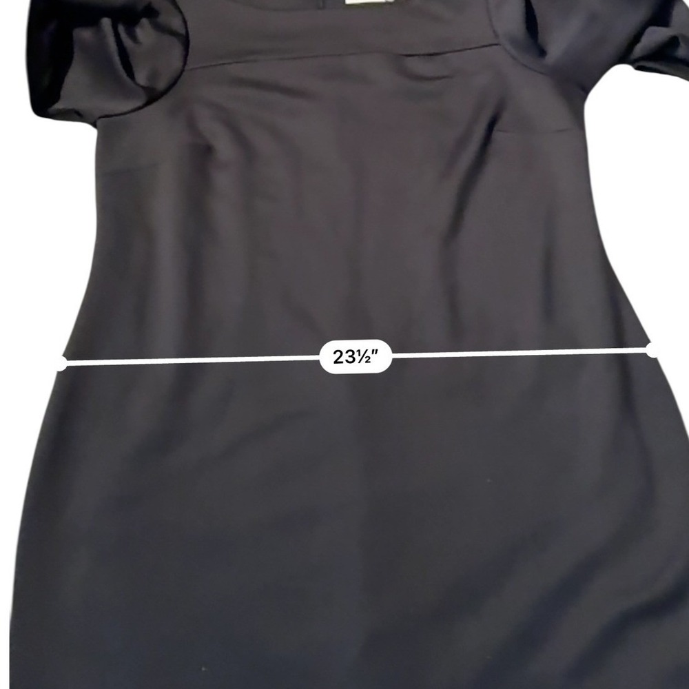 Calvin Klein Women's Black Sheath Dress 18W 3/4 Sleeve Cutout Neckline‎ - Picture 5 of 6
